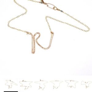 Noon Designs Hammered Gold Script 'K' Initial Necklace -  Jewelry